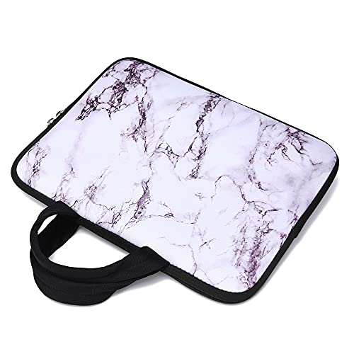 14 15 15.4 15.6 inch Laptop Handle Bag Computer Protect Case Pouch Holder Notebook Sleeve Neoprene Cover Soft Carrying Travel Case for Dell Lenovo Toshiba HP Chromebook ASUS Acer (White Marble) - color: White Marble
