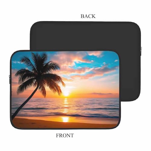 Laptop Sleeve Bag 15.4 15.6 Inch,Palm Trees Tropical Sea Beach Sunset Protective Polyester Computer Cases Laptop Cover Briefcase Bag Tablet Travel Cover - color: LPS-007