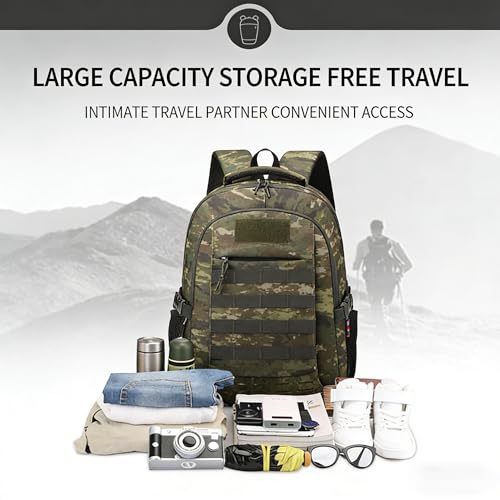 18 Inch Jungle Camo Teen School Backpack, 35L Water Resistant Large Capacity Bookbag with Luggage Strap, Daypack for Boys Girls School Daily Travel, Jungle Camouflage - color: Camo Backpack Single Pack-2