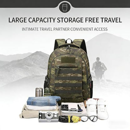 18 Inch Jungle Camo Teen School Backpack, 35L Water Resistant Large Capacity Bookbag with Luggage Strap, Daypack for Boys Girls School Daily Travel, Jungle Camouflage - color: Camo Backpack Single Pack-2