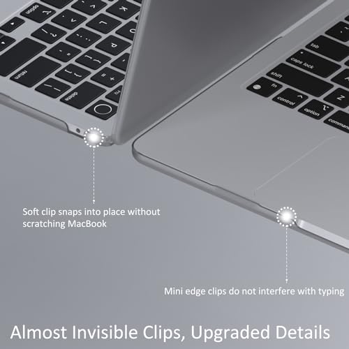 Case for MacBook Air 13 inch 2026 M5, 2022-2025 M4/M3/M2 | Matte Clear Plastic Hardshell & Keyboard Cover for Mac Air 13.6 inch Case A3449 A3240 A3113 A2681, Frosted Clear - color: 01 Frosted Clear