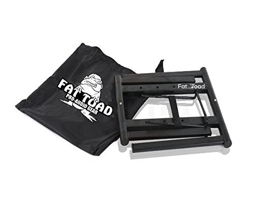 Fat Toad Folding DJ Laptop Stand (QuickNEST Series) with Sub-Tray Shelf – TableTop Rack For Mixer, iPad, Controller, Tablet, Stage Booth or Studio Use
