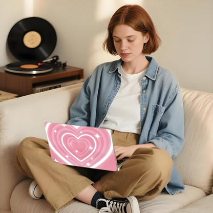 Laptop Skin Sticker Decal PVC Vinyl Sticker Notebook PC Protector Waterproof Scratch Resistant Laptop Skin for 12.1 13 13.3 13.6 14 15 15.3 16 Inch Pink Heart Style - color: Pink Heart
