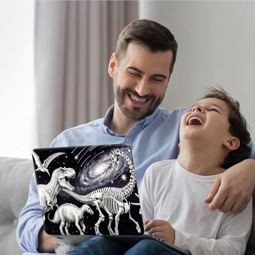 DEGDFSGR 12.1-15.6 Inch Universal Reusable Laptop Skin Sticker Decal, Waterproof Removable Protector for Notebook Cover, Scratch-Resistant Vinyl Cuttable Full Wrap Sticker, Dinosaurs in Space - color: Dinosaurs In Space