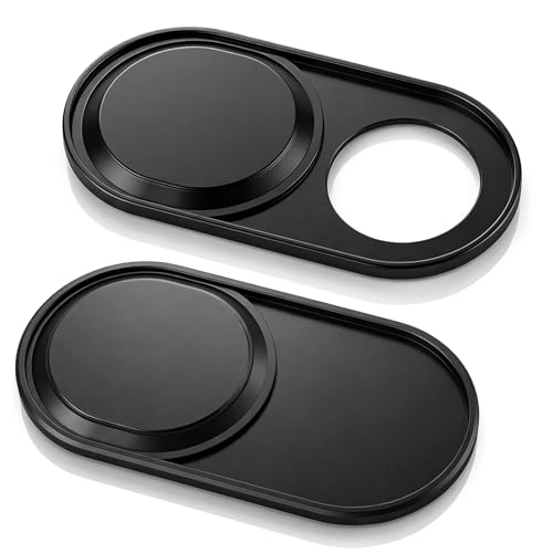 2-Pack Computer Camera Cover Slide, Black | 0.08 Inch Thin Laptop Slide Cover, Webcam Privacy Safe for Computer Mobile Phones