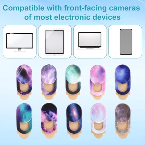 20pcs Webcam Cover Slides, Ultra-Thin Colorful Camera Privacy Covers Protect Privacy & Security Starry Sky Front Camera Slim Protector Cover Slider for Laptop Desktop Phone Tablet Accessories