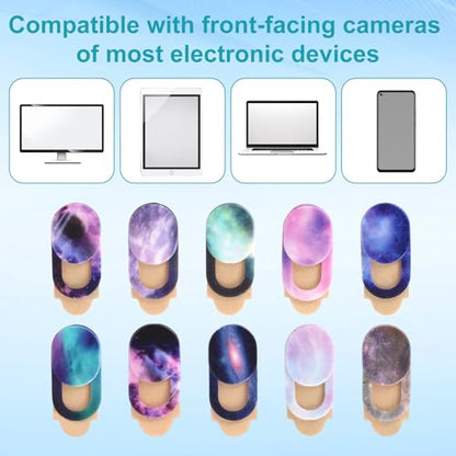 20pcs Webcam Cover Slides, Ultra-Thin Colorful Camera Privacy Covers Protect Privacy & Security Starry Sky Front Camera Slim Protector Cover Slider for Laptop Desktop Phone Tablet Accessories