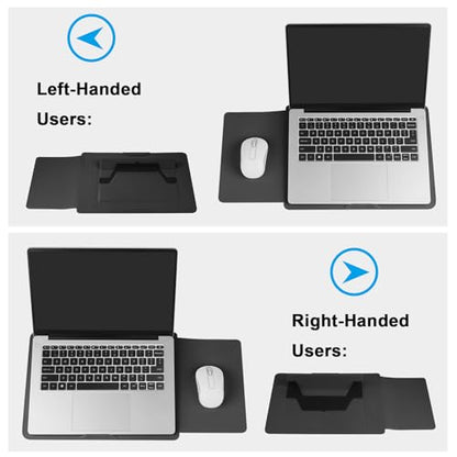 HoYiXi 15.6" Laptop Sleeve Case PU Leather with Stand Compatible with MacBook Pro 16/15.4'' MacBook Pro 15, Mac Air 15/ Dell, Matebook,Asus,15-16'' Laptop Bag,(Patent Pending),Black - color: Black, size: 15.6'' /15-16 Inch Laptop