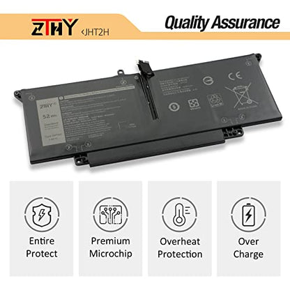 ZTHY 52Wh JHT2H Laptop Battery Replacement for Dell Latitude 7310 7410 | Latitude 7410 Chromebook Enterprise P33S P33S001 P34S P34S001 35J09 0WY9MP 04V5X2 HRGYV 0HRGYV 4V5X2 09YYF 7.6V 6500mAh 4Cell