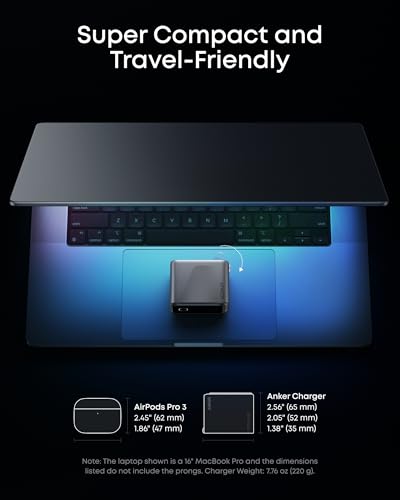 Anker Prime Charger, 160W Max 3-Port GaN Charger, for MacBook Pro Charger | Smart Display, Touch Control, Up to 140W Fast Charging for One Device,for MacBook Pro/Air, iPhone 17/16 Series,Samsung Galaxy