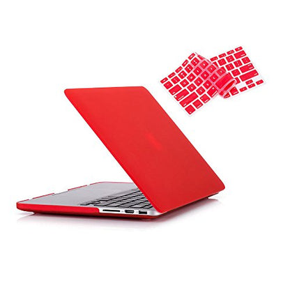 RUBAN Case Compatible with MacBook Pro 13 inch 2015 2014 2013 2012 (A1502 & A1425 Models), Plastic Hard Shell Case & Keyboard Cover for Old Version MacBook Pro Retina 13 Inch, Red - color: Red