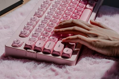 ZORNHER ZH980 Foundation Mechanical Keyboard,95% Pink Creamy Keyboard with Number Pad,Cute Jelly MOA Profile Keycaps,Creamy Sounding Linear Switches,Hot-Swappable,RGB Backlit - color: Pink Foundation, size: Creamy Switch