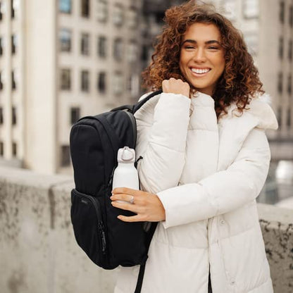 The Brevite Backpack - Casual daypack backpacks for every function. Compact but spacious 18L aesthetic traveling backpack with laptop compartment. (Black) - color: Triple Black