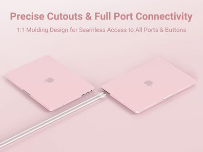 MOSISO Compatible with MacBook Pro 13 inch Case M2 M1, Rose Quartz | Plastic Hard Shell Case Cover 2026-2016A2338 A2251 A2289 A2159 A1989 A1708 A1706 with/without Touch Bar - color: Rose Quartz