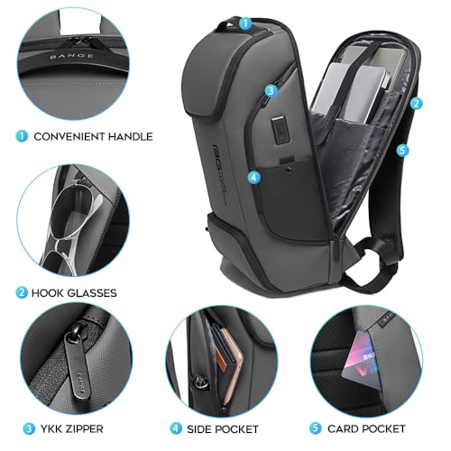 FUTURE AESTHEICS Business Laptop Smart Backpack Can Hold 15.6 Inch Laptop Commute Backpack Carry on bag for men and women (Grey) - color: Grey