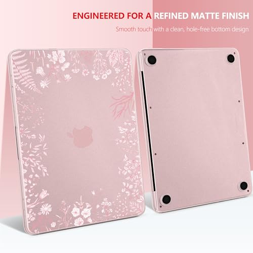for MacBook Neo 13 inch Case 2026 (Model A3404), Artistic Flower Pattern Ultra Slim Frosted Matte Hard Shell, Anti-Scratch & Fingerprint Resistant Cover - Blush Wild Flowers - color: Blush Wild Flowers