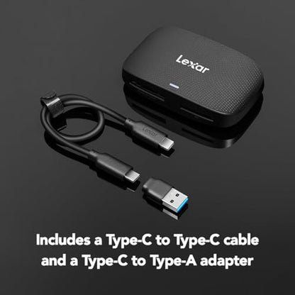 Lexar CFexpress Type B/SD Card Reader, Up to 10Gbps, USB 3.2 Gen 2 | Designed for CFexpress Type B & SD Cards, Dual-slot Simultaneous Offload, Includes USB-C/A Adapter, LRW520U-RNBNG - style: CFexpress Type B / SD USB 3.2 Reader