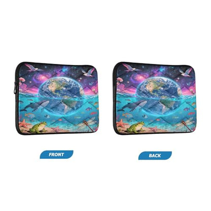 Marine Lifes and Earth 15-16 Inch Quilted Laptop Sleeve Case Soft Notebook Protector Bag Computer Carrying Case - color: marine lifes and earth, size: Large