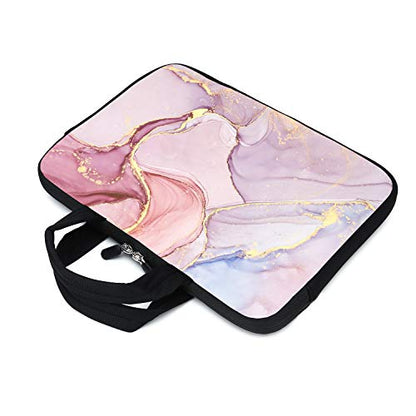 15.6" Laptop Sleeve 14" 15" 15.4" Chromebook Case Ultrabook Case Notebook Sleeves PC Messenger Bag (Pink Marble) - color: Pink Marble