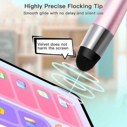 Extra Long Telescopic Stylus Pen for Touch Screens – Retractable Extendable Stylus with Precision Flocking Tip, Universal Compatibility with iPad/iPhone/Android, Lightweight & Durable (Pink) - color: Pink
