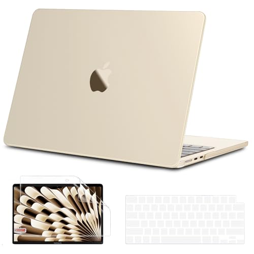 B BELK for MacBook Air 15 inch Case 2026-2023 M5 M4 M3 M2, Starlight Clear | A3448 A3241 A3114 A2941, [100% Official Color] [Ultra Thin Armor] Plastic Hard Shell Case & Keyboard Cover & Screen Protector - color: Starlight Clear