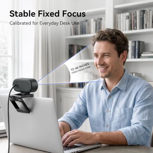 EMEET C100 2K Webcam for PC, Built-in Mic, Rotating Privacy Cover, Portable Metal Clip, Computer Camera for Home Office, Meetings, Learning, Streaming, External Webcam for Desktop, Laptop, PC USB-A - style: Crisp 2K w/ Portable Metal Clip