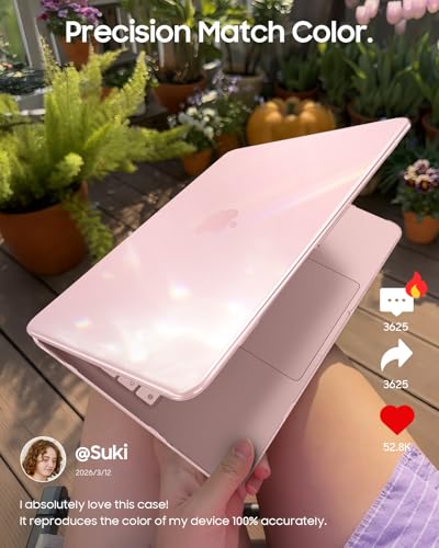 Fintie Case for MacBook Neo 13 Inch A3404 2026, Crystal Blush | Snap-On Hard Shell Cover, Ultra-Thin, Slim Fit, Lightweight - color: Crystal Blush