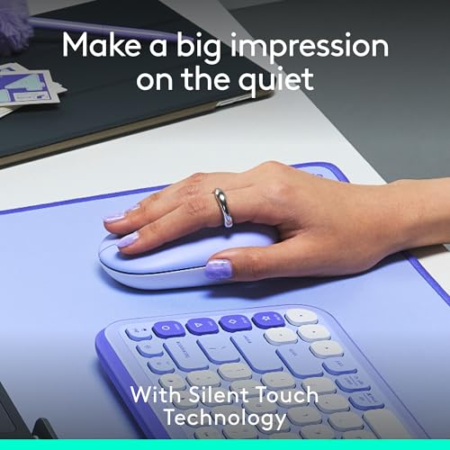 Logitech POP Mouse, Compact and Portable Wireless Bluetooth Mouse - Lilac | Compact, portable, programmable buttons, Easy-Switch between up to 3 devices, for laptop, tablet, PC - color: Lilac