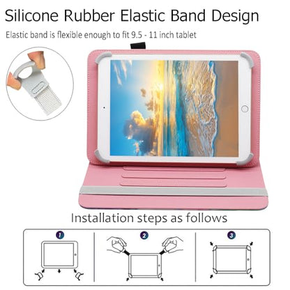 Universal 10 10.1 Inch Android Tablet Case, Dluggs 360 Degree Rotating Multi-Angle Viewing Stand Universal Case Cover for 10 10.1 and All 9.5-10.5 Inch Tablet, Dusk Beach - color: 02 Dusk Beach