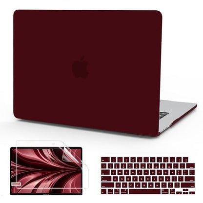 B BELK for MacBook Air 13 inch Case M5 2026 2025-2022 M4 M3 M2, Marsala Red | A3449 A3240 A3113 A2681, Plastic Hard Shell for MacBook Air 13.6 inch Case with Keyboard Cover & Screen Protector - color: Marsala Red