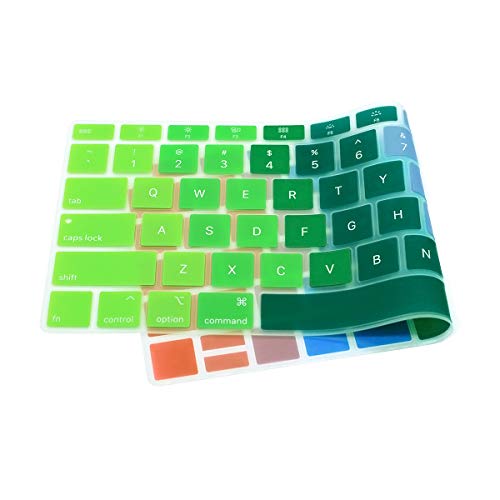 Se7enline for MacBook Air 13 Inch Keyboard Cover M1 2018-2024 A2337/A2179 | Silicone Waterproof Dustproof Durable Washable Laptop Accessories Protective Skin Protector 2019/2020/2021/2022/2023,Rainbow - color: Rainbow