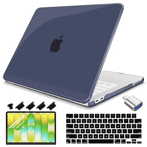Teryeefi for MacBook Neo 13 inch Case A18 Pro 2026 Release Model A3404, Protective Hard Shell Cover & Keyboard Cover & Type C Adapter - Crystal Indigo - color: Crystal Indigo