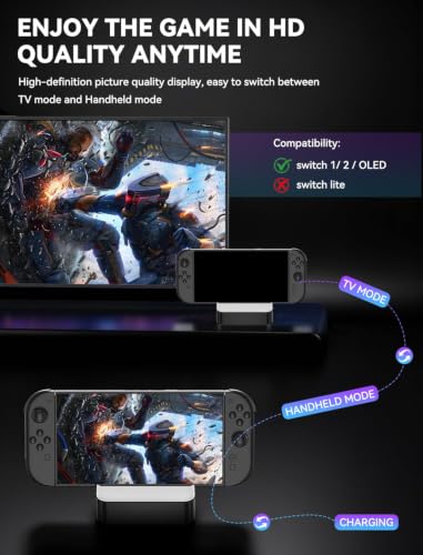 MVIIOE Switch 2 Dock for Nintendo Switch 2/OLED/Original Switch, Upgraded Docking Station with Ethernet, HDMI 2.0 4K 60Hz, 3 USB & PD Fast Charge, YouTube Supported - size: SWITCH 2