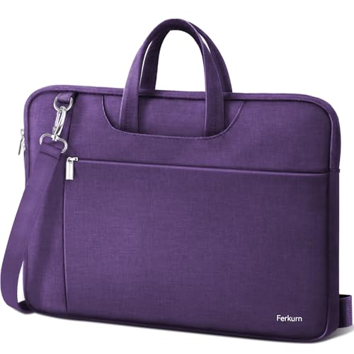 Ferkurn Laptop Case Bag Women Men Computer Sleeve with Shoulder Compatible with HP/Inspiron/Thinkpad/Vivobook/MSI/Surface, 17.3 inch, Violet - color: Violet, size: 17.3 inch