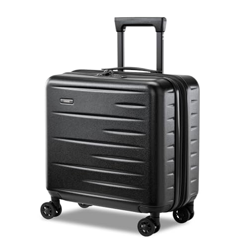 CENSIEN Expandable 16 Inch Carry On Luggage Airline Approved Small Suitcase | Lightweight ABS+PC Hard Shell Suitcases,360° Spinner Wheels,TSA Lock,YKK Zipper,Business Weekender Short Trips,Black - color: Black, size: 16 Inch EXT