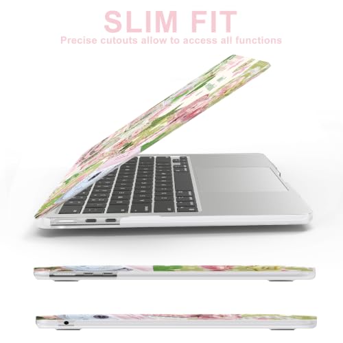 AKIT for MacBook Air 13 inch Case M5 M4 M3 M2 2026-2022, Green Collage | A3449 A3240 A3113 A2681,Funny Unique Pattern Hard Shell Laptop Case+Screen Protector+Keyboard Cover for MacBook Air 13.6 inch - color: Green Collage