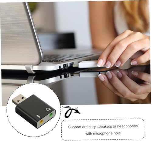 Aluminum USB External Sound Card Adapter with Channel Stereo Audio Headphone and Microphone Jack for Laptop Desktop Portable USB Audio Interface for Plug and Play Music Playback