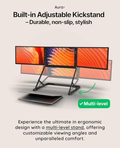 | Triple Aero Pro Max 15.6" | Portable Monitor Extender | Full Aluminum | Quad Screens | 3×15.6" FHD 1080P HDR IPS | USB-C & HDMI | Compatible 11-18" Laptops Windows MacOS - size: 3x 15.6" Full HD