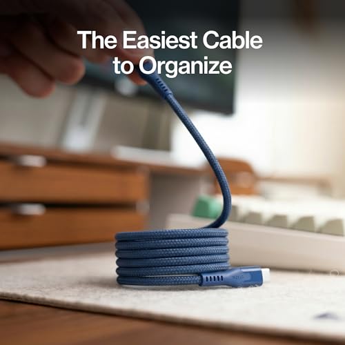 Statik MagStack Pro USB C to USB C Coiling Magnetic Charging Cable,100W | Nylon Braided Tangle-Free Design, Magnetic Coiling, Data Transfer, Compatible with iPhone & Android, 3FT Navy, 5 Pack - color: Navy, size: 3ft (5 Pack), style: USB-C to USB-C