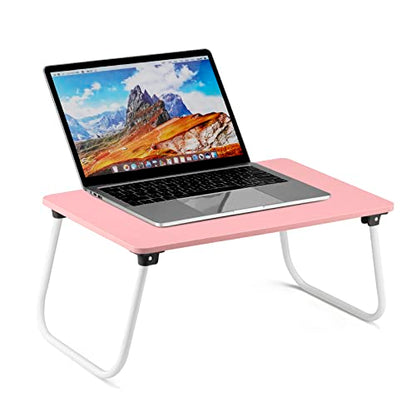 Ruxury Folding Lap Desk Laptop Stand Bed Desk Table Tray, Breakfast Serving Tray, Portable & Lightweight Mini Table for Sofa Couch Floor - Pink - color: Pink