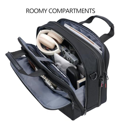 VANKEAN Expandable Waterproof Laptop Briefcase Fits Up to 17.3" for Travel