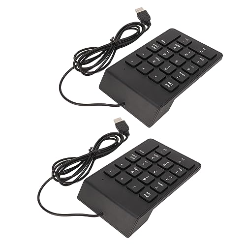 Wired Number Pad 18 Keys, Ergonomic USB Mini Numeric Keypad, Plug and Play Quiet Typing for PC Laptop Desktop, 2 Pack (2 Pack) - size: 2 Pack