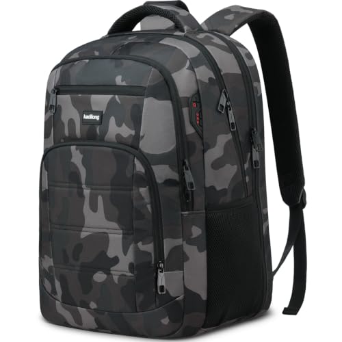 kadilong Laptop Backpack for Men Business Commuter College Travel Bag,School Bookbag for Teen Boys Water-Repellent,Mochila Escolares Niños Mochilas Hombres - color: Camouflage Black, size: 15,6 inch
