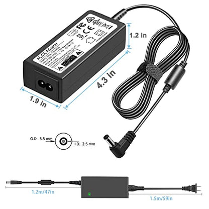 19V DC Power Supply, 19V 3.42A Laptop Charger, LCD Monitor Power Cord. | 19Volt Adapter with 10 Tips, fit for 19 Volt Acer Asus Lenovo Gateway Toshiba Laptop, 19Vdc Samsung LG TV Monitor.