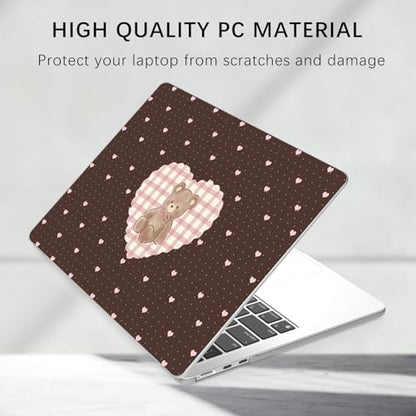 Compatible with MacBook Neo 13 inch Case 2026 Cute Bear Love Heart | Release Model A3404 with A18 Pro Chip | Protective Hard Shell Matte Cover for MacBook Neo 13'' - color: Bear Heart, size: MacBook Neo 13 inch