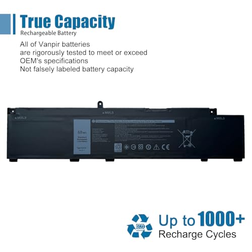 MV07R Laptop Battery Replacement for Dell G3 15 3500 3590 3700 3790 G5 15 5500 5505 SE Series 2WGV 072WGV W5W19 JJRRD 0JJRRD 266J9 M4GWP PN1VN 15.2V 68Wh 4250mAh - size: 12.6*2.61*0.32 inch MV07R