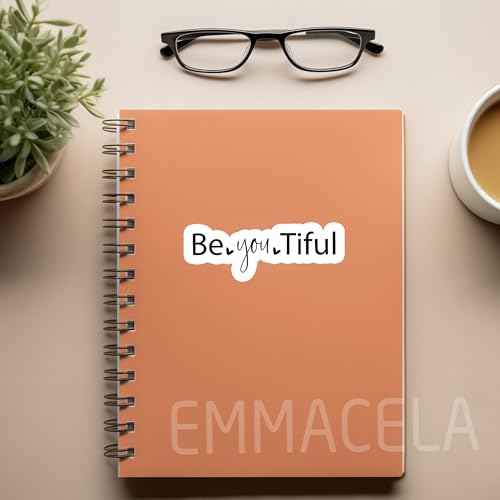 BeYouTiful Stickers – Inspirational Quote Waterproof Vinyl Decals for Laptops, Water Bottles, Tumblers, Notebooks – Motivational Aesthetic Stickers for Teens, Girls, Women – 3 x 1.1 Inch (3 Pack) - color: Beyoutiful