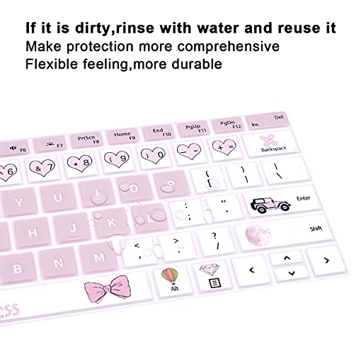 English Silicone Keyboard Cover for Microsoft Surface Pro 4 and Pro 7 2019/Pro 6 2018/Pro 5 2017 Keyboard for Surface pro 6 12.3-Inch,Princess - color: Princess
