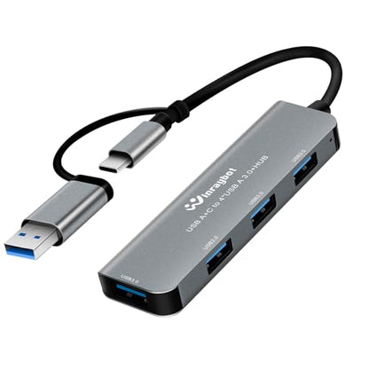 USB hub Splitter for Laptop,USB hub 1to4,USB 3.0 Splitter USB c hub,3.0 HUB Port Expander (USB 3.0 HUB-Silver)