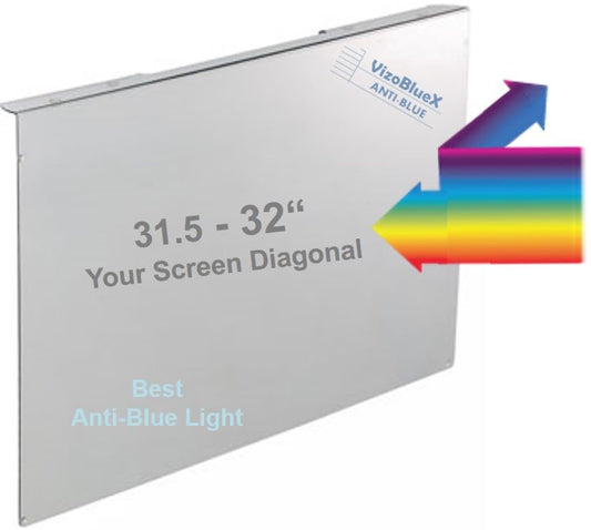 VizoBlueX 31.5 to 32 inch Universal Blue Light Screen Protector for Computer Monitor and TV. Filter & Damage Protection Panel (28.5 x 17.1 inch) Blocking UV for Displays - size: 32 inch-